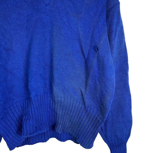 VTG 1940s Sand Knit Wool Varsity Sweater V-Neck Embroidered W Men's Sz Large - Picture 8 of 9